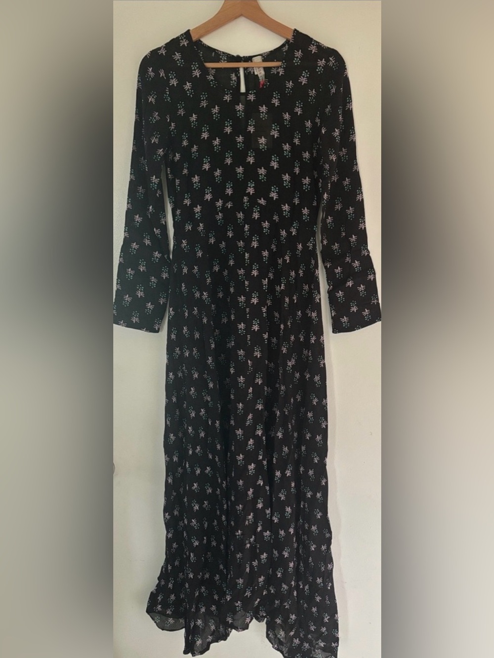 Raga  Long Sleeve Maxi Dress in black floral